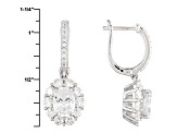 White Cubic Zirconia Rhodium Over Sterling Silver Earrings And Ring 11.50ctw