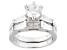 White Cubic Zirconia Rhodium Over Sterling Silver Ring With Band 1.98ctw