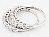 White Cubic Zirconia Rhodium Over Sterling Silver Rings 2.00ctw