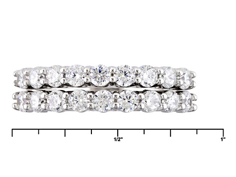 White Cubic Zirconia Rhodium Over Sterling Silver Rings 2.00