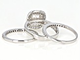 White Cubic Zirconia Rhodium Over Sterling Silver Ring With Bands 2.18ctw