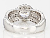White Cubic Zirconia Rhodium Over Sterling Silver Ring 5.80ctw