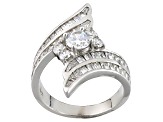 White Cubic Zirconia Rhodium Over Sterling Silver Ring 5.40ctw