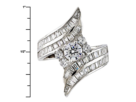 White Cubic Zirconia Rhodium Over Sterling Silver Ring 5.40ctw