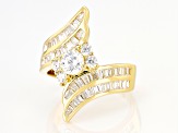 White Cubic Zirconia 18k Yellow Gold Over Sterling Silver Ring 5.40ctw