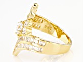 White Cubic Zirconia 18k Yellow Gold Over Sterling Silver Ring 5.40ctw