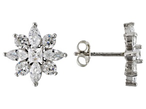 White Cubic Zirconia Rhodium Over Sterling Silver Earrings 4.15ctw