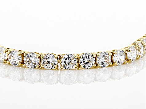 White Cubic Zirconia 18k Yellow Gold Over Sterling Silver Bracelet 24.00ctw