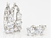 White Cubic Zirconia Rhodium Over Sterling Silver Earrings 7.60ctw