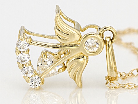 10K Yellow Gold May Girl Synthetic Birthstone Charm Pendant MSRP $75