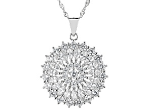 White Cubic Zirconia Rhodium Over Sterling Silver Pendant With Chain 3.59ctw