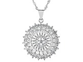White Cubic Zirconia Rhodium Over Sterling Silver Pendant With Chain 3.59ctw