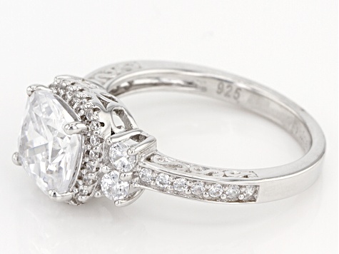 White Cubic Zirconia Rhodium Over Sterling Silver Ring 6.12ctw