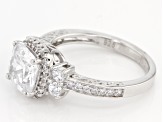 White Cubic Zirconia Rhodium Over Sterling Silver Ring 6.12ctw