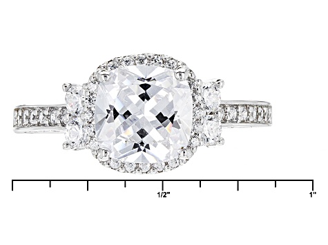 White Cubic Zirconia Rhodium Over Sterling Silver Ring 6.12ctw