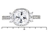 White Cubic Zirconia Rhodium Over Sterling Silver Ring 6.12ctw