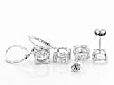 White Cubic Zirconia Rhodium Over Sterling Silver Earrings Set 13.84ctw