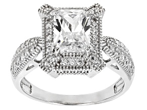 White Cubic Zirconia Rhodium Over Sterling Silver Ring 3.75ctw