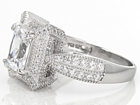 White Cubic Zirconia Rhodium Over Sterling Silver Ring 3.75ctw