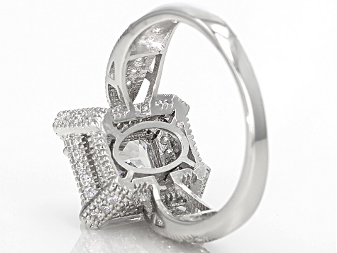 White Cubic Zirconia Rhodium Over Sterling Silver Ring 3.75ctw