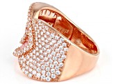 White And Pink Cubic Zirconia 18k Rose Gold Over Sterling Silver Ring 4.02ctw