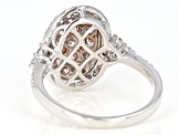 Natural Pink And White Diamond 14k Rose And White Gold Ring 1.10ctw