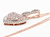 Natural Pink And White Diamond 14k Rose Gold Pendant 1.42ctw