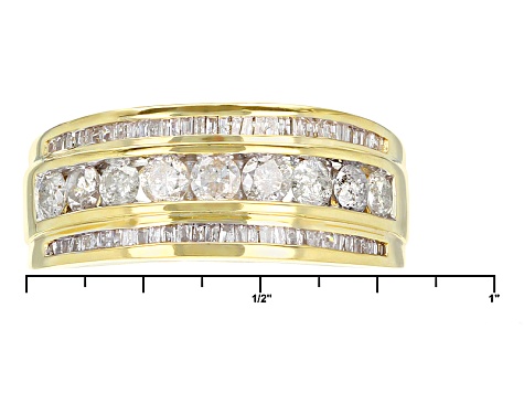 White Diamond 10k Yellow Gold Ring 1.00ctw