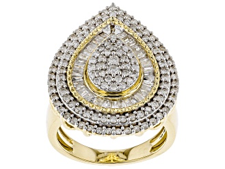 White Diamond 10k Yellow Gold Ring 1.50ctw