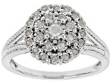 White Diamond Rhodium Over Sterling Silver Ring 0.25ctw