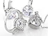 White Cubic Zirconia Rhodium Over Sterling Silver Jewelry Set 33.00ctw