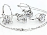 White Cubic Zirconia Rhodium Over Sterling Silver Jewelry Set 33.00ctw