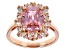 Pink And White Cubic Zirconia 18k Rose Gold Over Sterling Silver Ring 8.48ctw