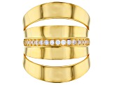 white cubic zirconia 18K Yellow Gold Over Sterling Silver Ring 0.35ctw