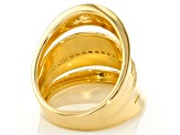white cubic zirconia 18K Yellow Gold Over Sterling Silver Ring 0.35ctw