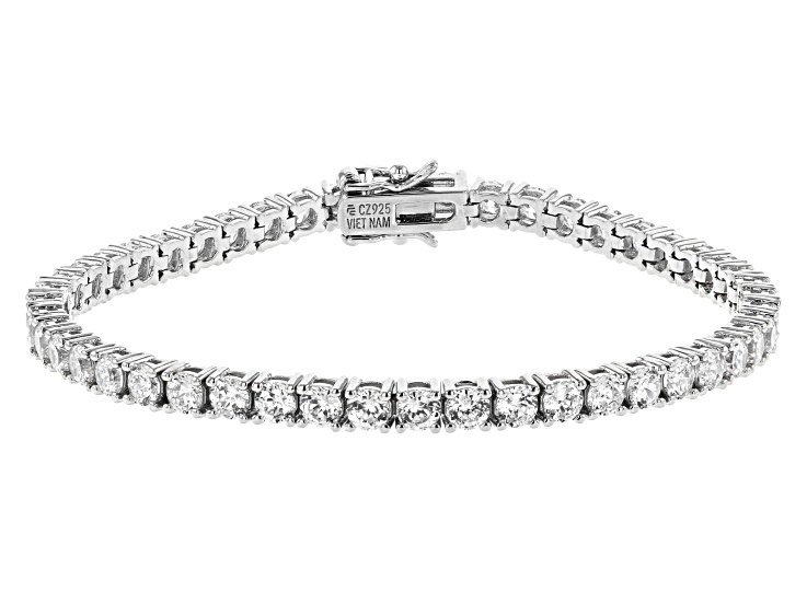 White Cubic Zirconia Platinum Over Sterling Silver Bracelet 15.00ctw