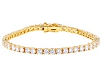 White Cubic Zirconia 18k Yellow Gold Over Sterling Silver Bracelet 15.00ctw
