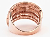 White Cubic Zirconia 18k Rose Gold Over Sterling Silver Ring 4.86ctw