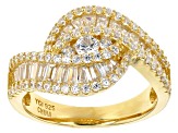 white cubic zirconia 18k yellow gold over sterling silver ring 1.67ctw