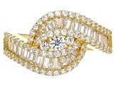 white cubic zirconia 18k yellow gold over sterling silver ring 1.67ctw