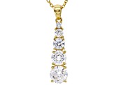 White Cubic Zirconia 18k Yellow Gold Over Sterling Silver Jewelry Set 27.70ctw