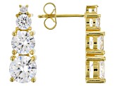 White Cubic Zirconia 18k Yellow Gold Over Sterling Silver Jewelry Set 27.70ctw