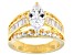 White Cubic Zirconia 18k Yellow Gold Over Sterling Silver Ring 3.46ctw