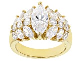 White Cubic Zirconia 18k Yellow Gold Over Sterling Silver Ring 4.13ctw