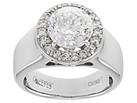 White Cubic Zirconia Platinum Over Sterling Silver Ring 2.47ctw 