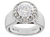 White Cubic Zirconia Platinum Over Sterling Silver Ring 2.47ctw