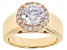 White Cubic Zirconia 18k Yellow Gold Over Sterling Silver Ring 2.47ctw