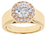 White Cubic Zirconia 18k Yellow Gold Over Sterling Silver Ring 2.47ctw