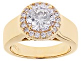 White Cubic Zirconia 18k Yellow Gold Over Sterling Silver Ring 2.47ctw