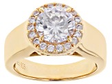 White Cubic Zirconia 18k Yellow Gold Over Sterling Silver Ring 2.47ctw